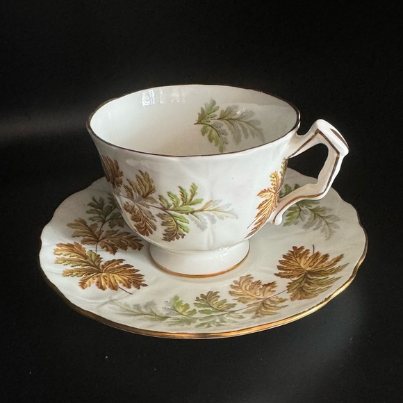 Aynsley China Other - Vintage Aynsley Fall Oak Leaf Bone China Tea Cup & Saucer